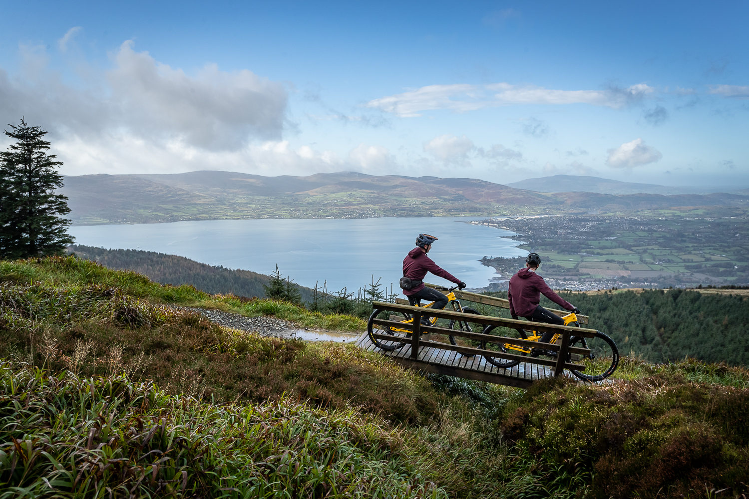 Mountain bikers above Rostrevor, County Down