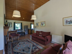 Living room area leading to dining and kitchen area, Carnaclasha, no. 9, Rostrevor Holidays