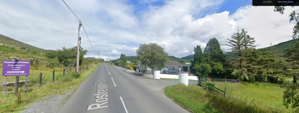 A view of entrance to Rostrevor Holidays when driving from Rostrevor